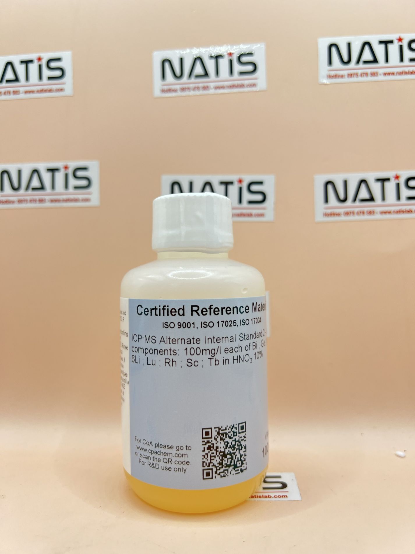 Dung dịch chuẩn ICP-MS - Alternate Internal Standard 2 - 8 thành phần nồng độ 100mg/L, mã 5188-6525.L1, hãng CPAchem, Bungari