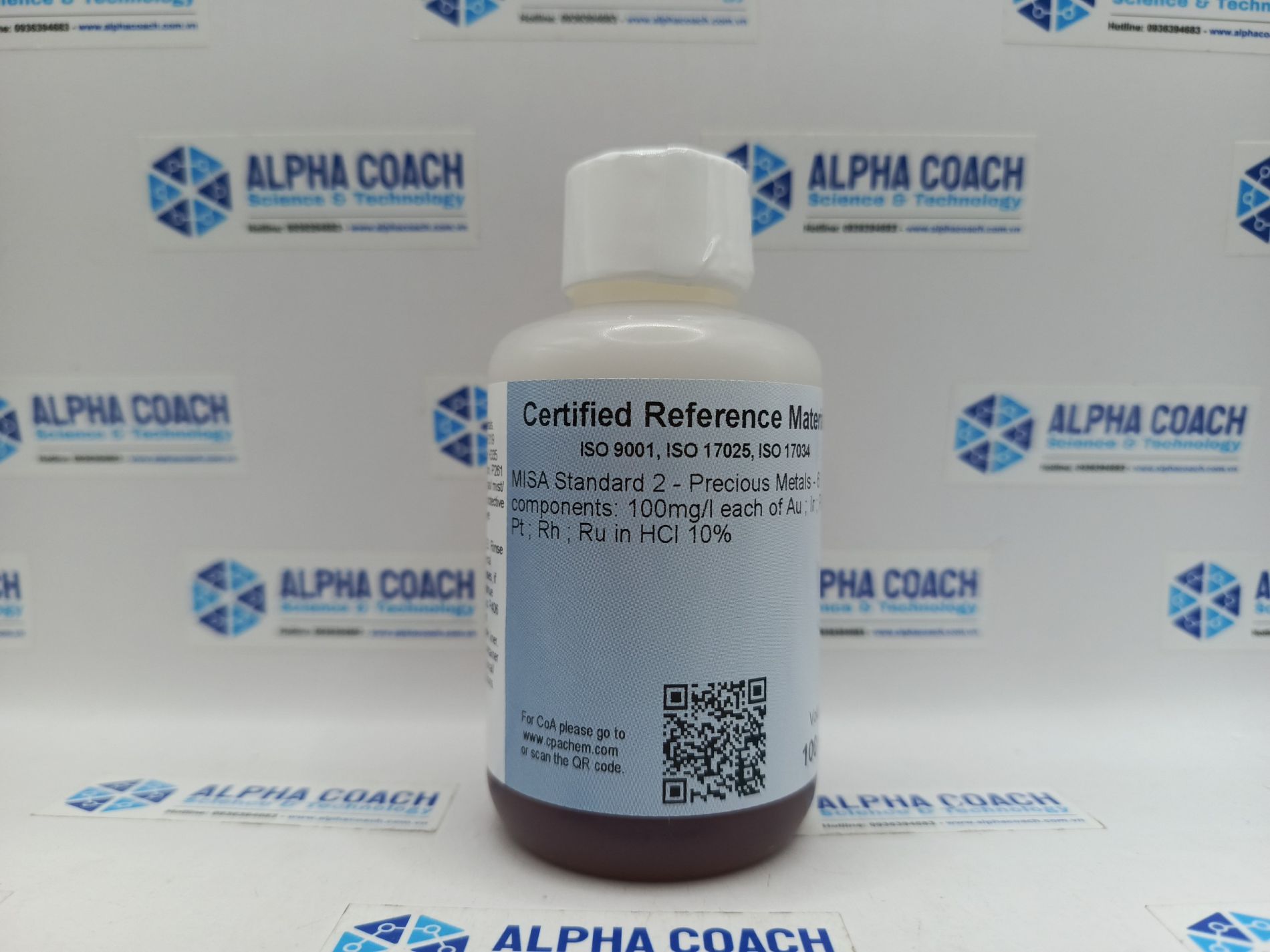 Dung dịch chuẩn ICP - MISA 2 - 6 thành phần nồng độ 100mg/L, mã 397C.K1.10C.L1, chai 100mL, hãng CPAchem, Bungari