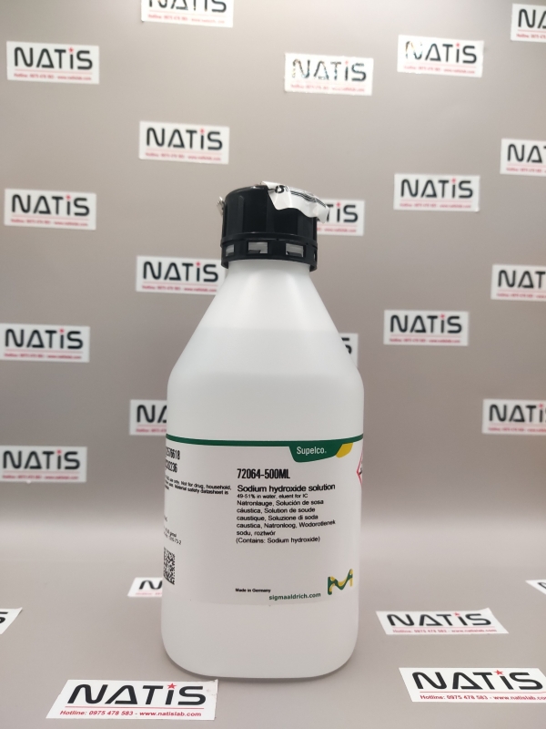 Dung dịch Sodium hydroxide 49-51% in water, eluent for IC, mã 72064-500ML, hãng Sigma