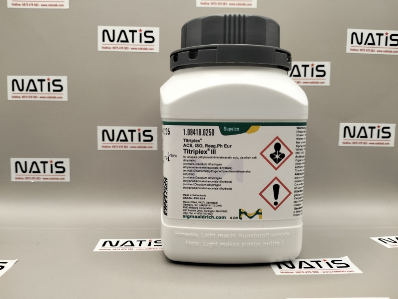 Hóa chất Titriplex® III (ethylenedinitrilotetraacetic acid, disodium salt dihydrate - EDTA2Na.2H2O), lọ 250g, Merck
