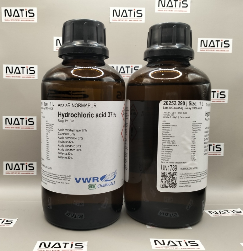Hydrochloric acid 37%, mã 20252.290, hãng VWR