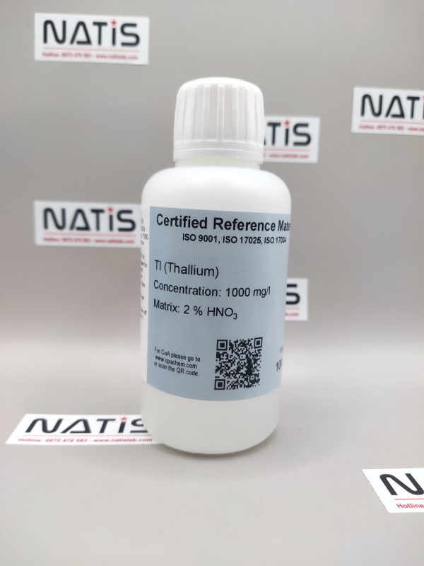 Dung dịch chuẩn AAS - Thallium Tl - 1 g/l, mã A062.2NP.L1, chai 100mL hãng CPAchem, Bungari