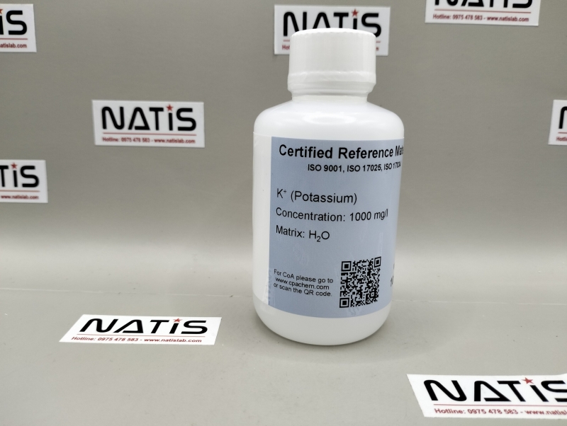 Dung dịch chuẩn IC - Potassium (K+) 1000 mg/l, mã H007.W.L1, chai 100mL, hãng CPAchem, Bungari