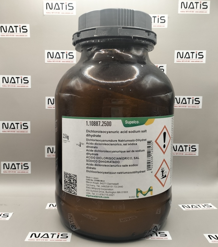 Hóa chất Dichloroisocyanuric acid sodium salt dihydrate, lọ 2.5Kg, hãng Merck