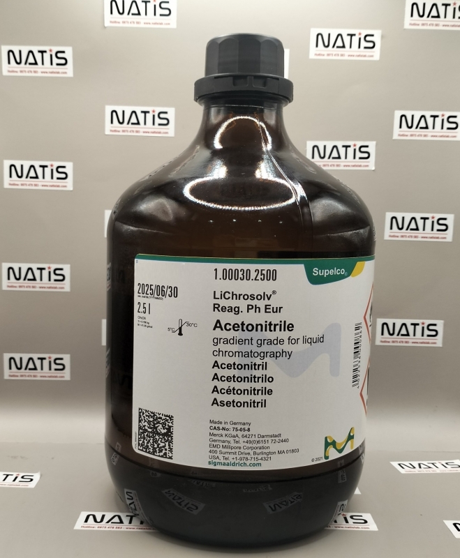 Hóa chất Acetonitrile HPLC, chai 2.5Lit, hãng Merck