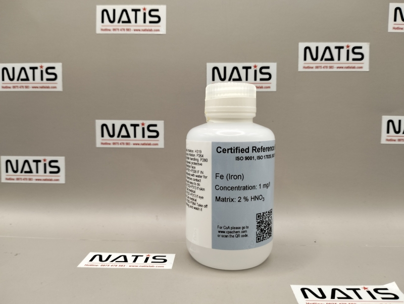Dung dịch chuẩn Sắt (Fe) 1mg/L, mã RM001452L1, chai 100mL, hãng CPAchem, Bungari