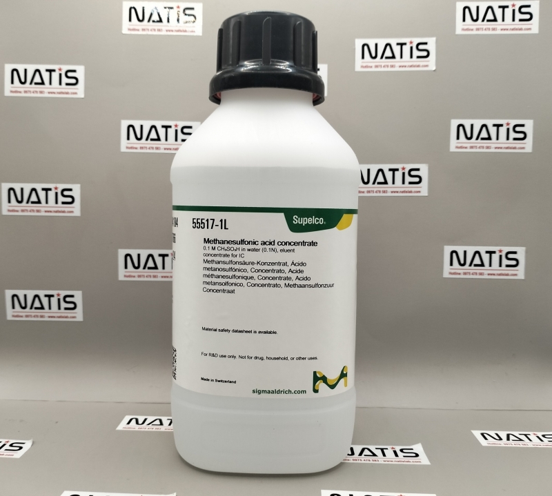 Methanesulfonic acid concentrate 0.1 M CH3SO3H in water (0.1N), eluent concentrate for IC, mã 55517-1L, hãng Supelco