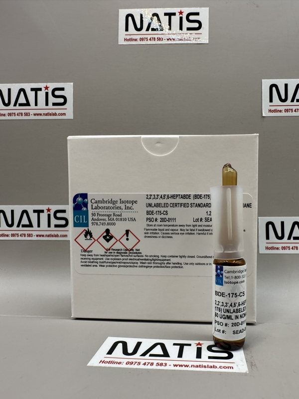 Dung dịch chuẩn 2,2 ,3,3 ,4,5 ,6-HEPTABDE (BDE-175) UNLABELED CERTIFIED STANDARD 50 UG/ML IN NONANE, mã BDE-175-CS, hãng CIL - Mỹ