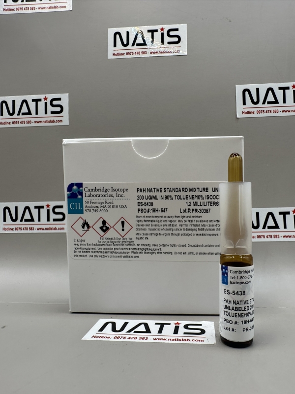 PAH NATIVE STANDARD MIXTURE UNLABELED 200 UG/ML IN 90% TOLUENE/10% ISOOCTANE, mã ES-5438, hãng CIL - Mỹ