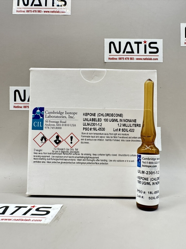Dung dịch chuẩn KEPONE (CHLORDECONE) UNLABELED 100 UG/ML IN NONANE, mã ULM-2301-1.2, hãng CIL - Mỹ