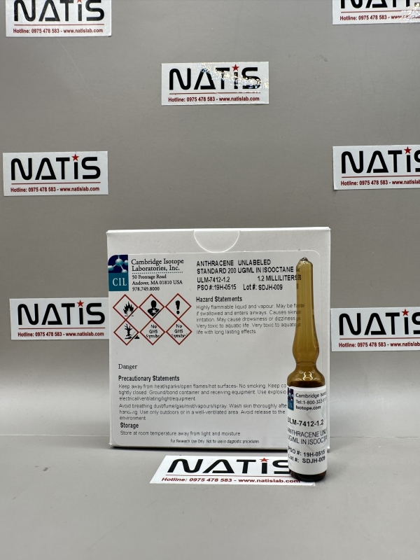 Dung dịch chuẩn ANTHRACENE UNLABELED STANDARD 200 UG/ML IN ISOOCTANE, mã ULM-7412-1.2, hãng CIL - Mỹ