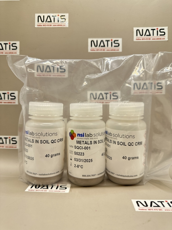 Mẫu chuẩn CRM 28 kim loại trong nền mẫu đất - Metals in Soil QC CRM, mã SQCI-001, hãng NSI, Mỹ
