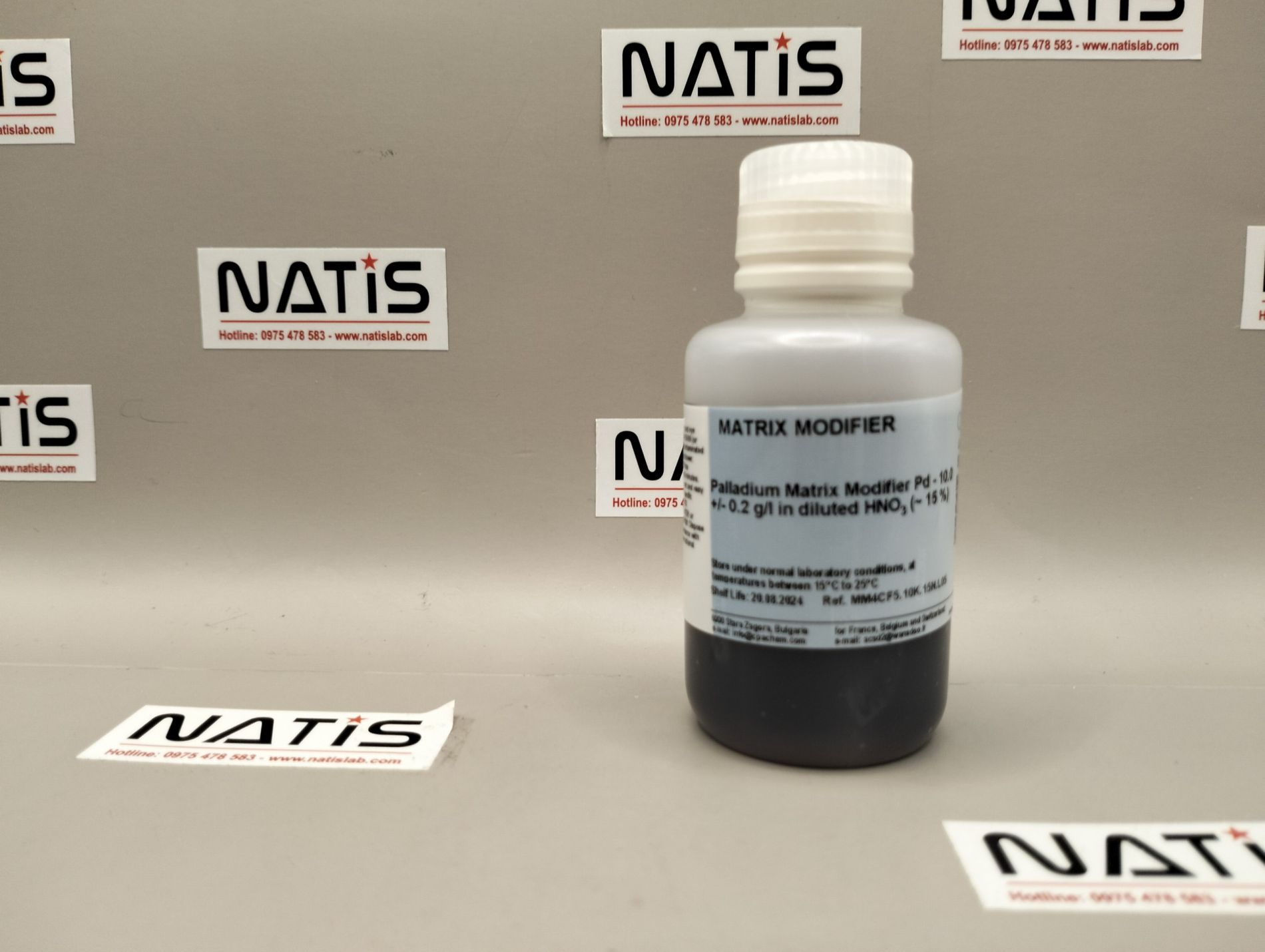 Palladium Matrix Modifier Pd - 10.0 +/- 0.2 g/l in diluted HNO3 (~ 15 %) - Dung dịch chuẩn Palladium Matrix Modifier Pd - 10.0 +/- 0.2 g/l, mã MM4CF5.10K.15N.L05,