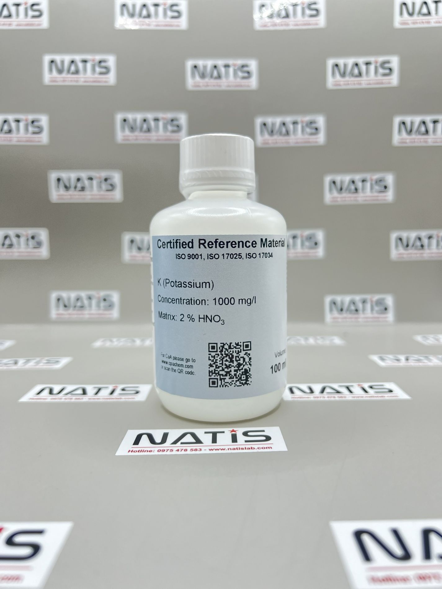 Dung dịch chuẩn ICP - Potassium K - 1000 mg/l, mã C028.2NP.L1, hãng CPAchem - Bungari