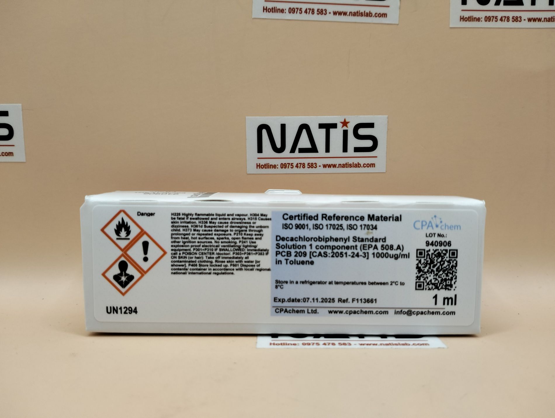 Dung dịch chuẩn PCB 209 [CAS:2051-24-3] 1000ug/ml in Toluene, mã F113661, hãng CPAchem - Bungari