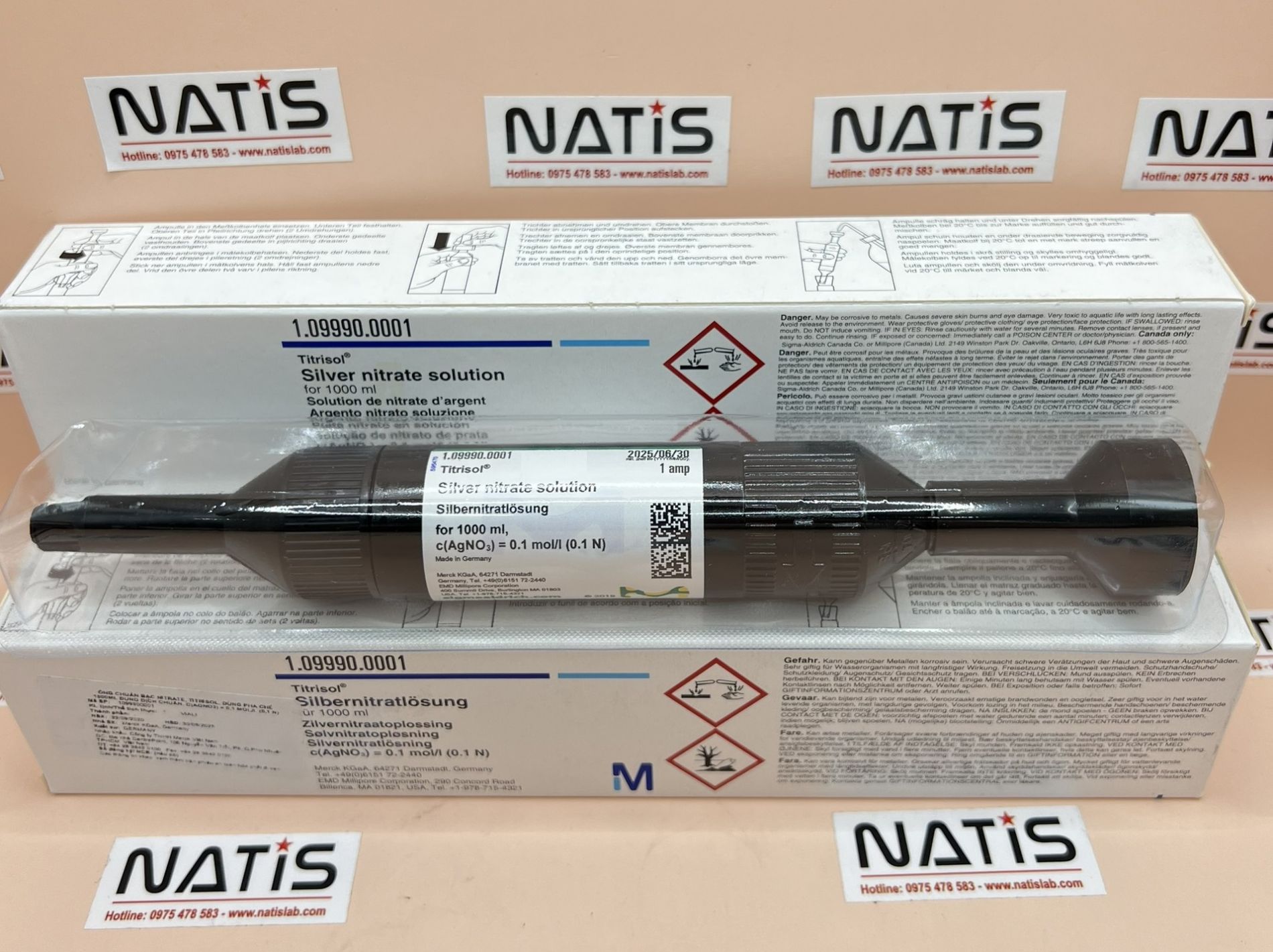 Ống chuẩn AgNO3 0,1N, Merck