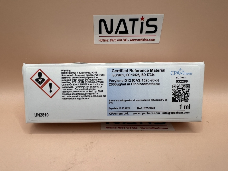 Dung dịch chuẩn Perylene D12 [CAS:1520-96-3] 2000ug/ml, mã P253020, hãng CPAchem - Bungari