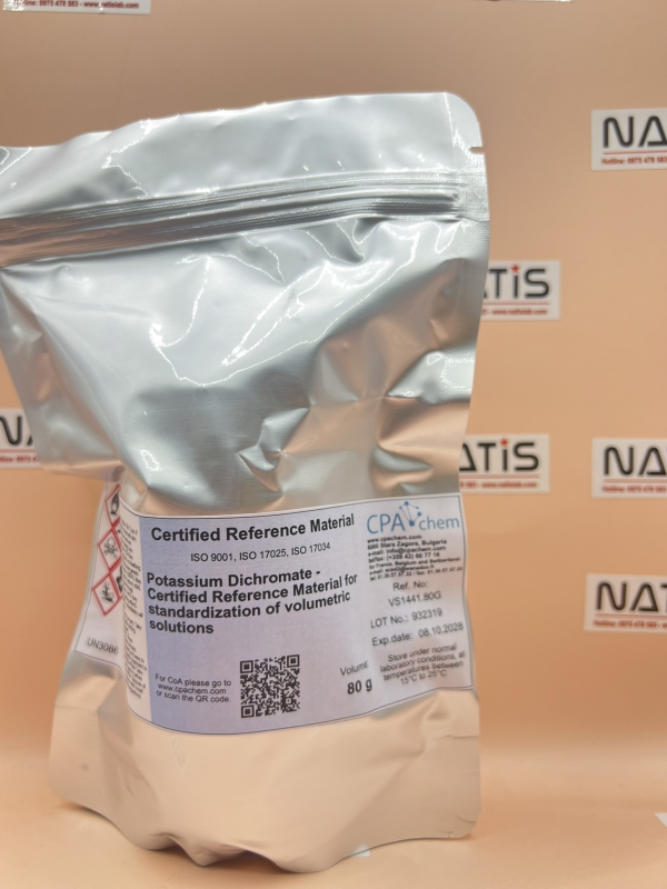 Potassium Dichromate - Certified Reference Material for standardization of volumetric solutions, mã VS1441.80G, hãng CPAchem - Bungari