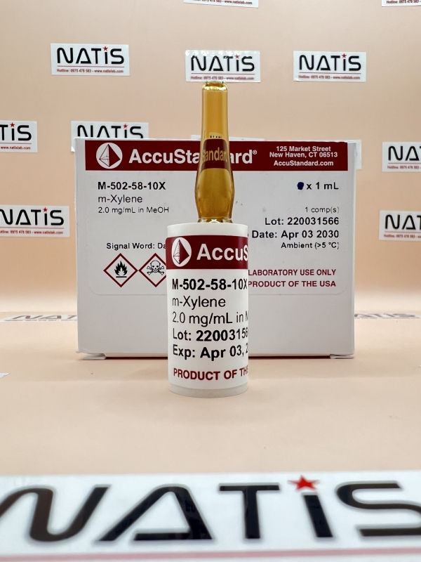 Dung dịch chuẩn m-Xylene [CAS# 108-38-3] 2.0 mg/mL in MeOH, mã M-502-58-10X, lọ 1mL, hãng AccuStandard - Mỹ