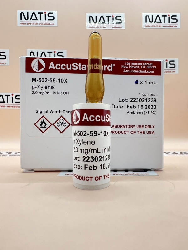 Dung dịch chuẩn p-Xylene [CAS# 106-42-3] 2.0 mg/mL in MeOH, mã M-502-59-10X, lọ 1mL, hãng AccuStandard - Mỹ