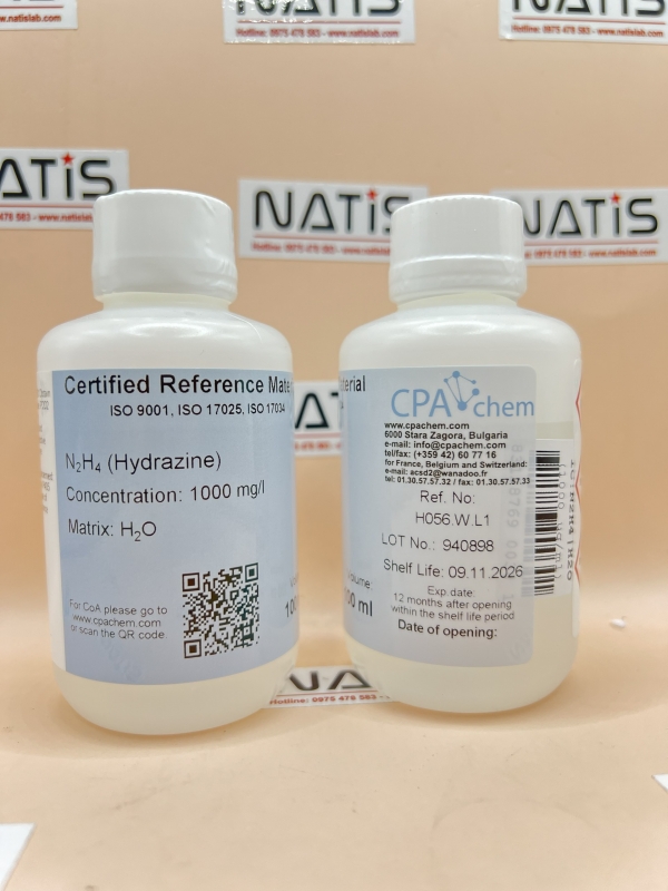 Dung dịch chuẩn IC - Hydrazine N2H4 1000mg/l, mã H056.W.L1, hãng CPAchem, Bungari