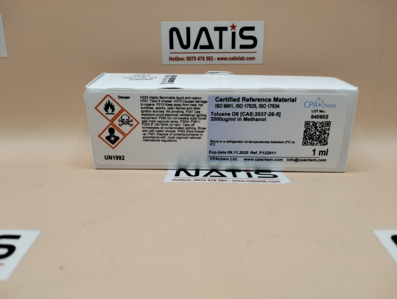 Dung dịch chuẩn Toluene D8 [CAS:2037-26-5] 2000ug/ml, mã P122911, hãng CPAchem, Bungari