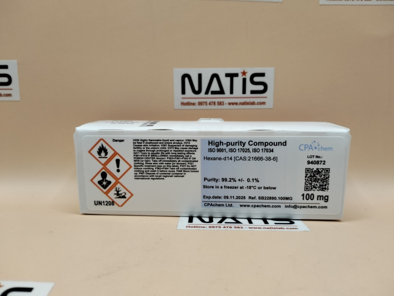 Chất chuẩn Hexane-d14 [CAS:21666-38-6], mã SB22890.100MG, hãng CPAchem, Bungari