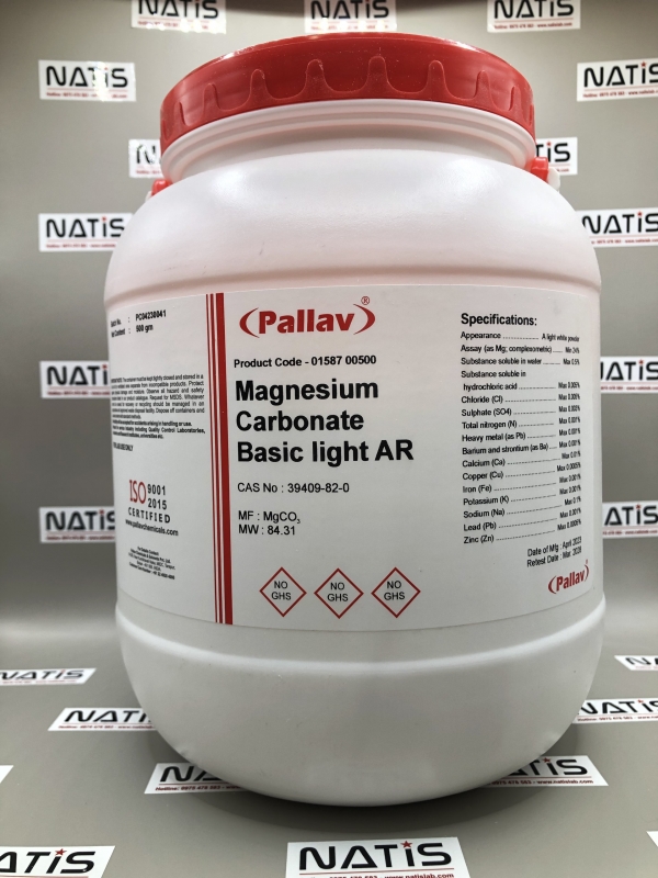 Hóa chất MAGNESIUM CARBONATE BASIC LIGHT AR, hãng Pallav - Ấn Độ