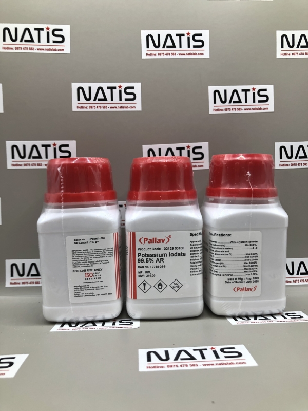 Hóa chất POTASSIUM IODATE 99.5% AR, hãng Pallav - Ấn Độ