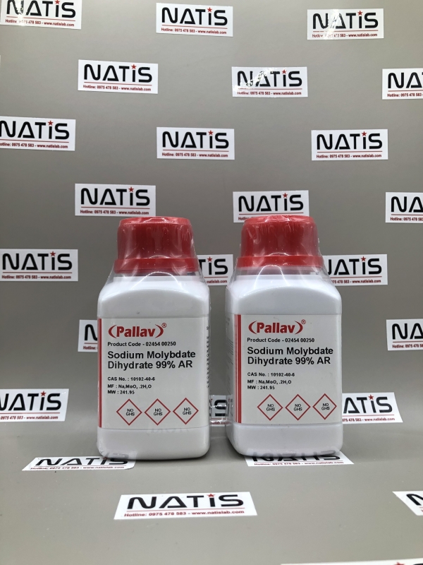 Hóa chất SODIUM MOLYBDATE DIHYDRATE 99% AR, hãng Pallav - Ấn Độ
