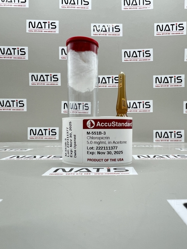 Dung dịch chuẩn Chloropicrin [CAS# 76-06-2] 5.0 mg/mL in Acetone, mã M-551B-3, lọ 1mL, hãng AccuStandard, Mỹ