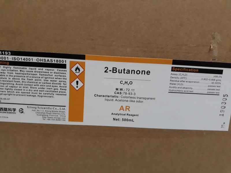2-Butanone, Trung Quốc