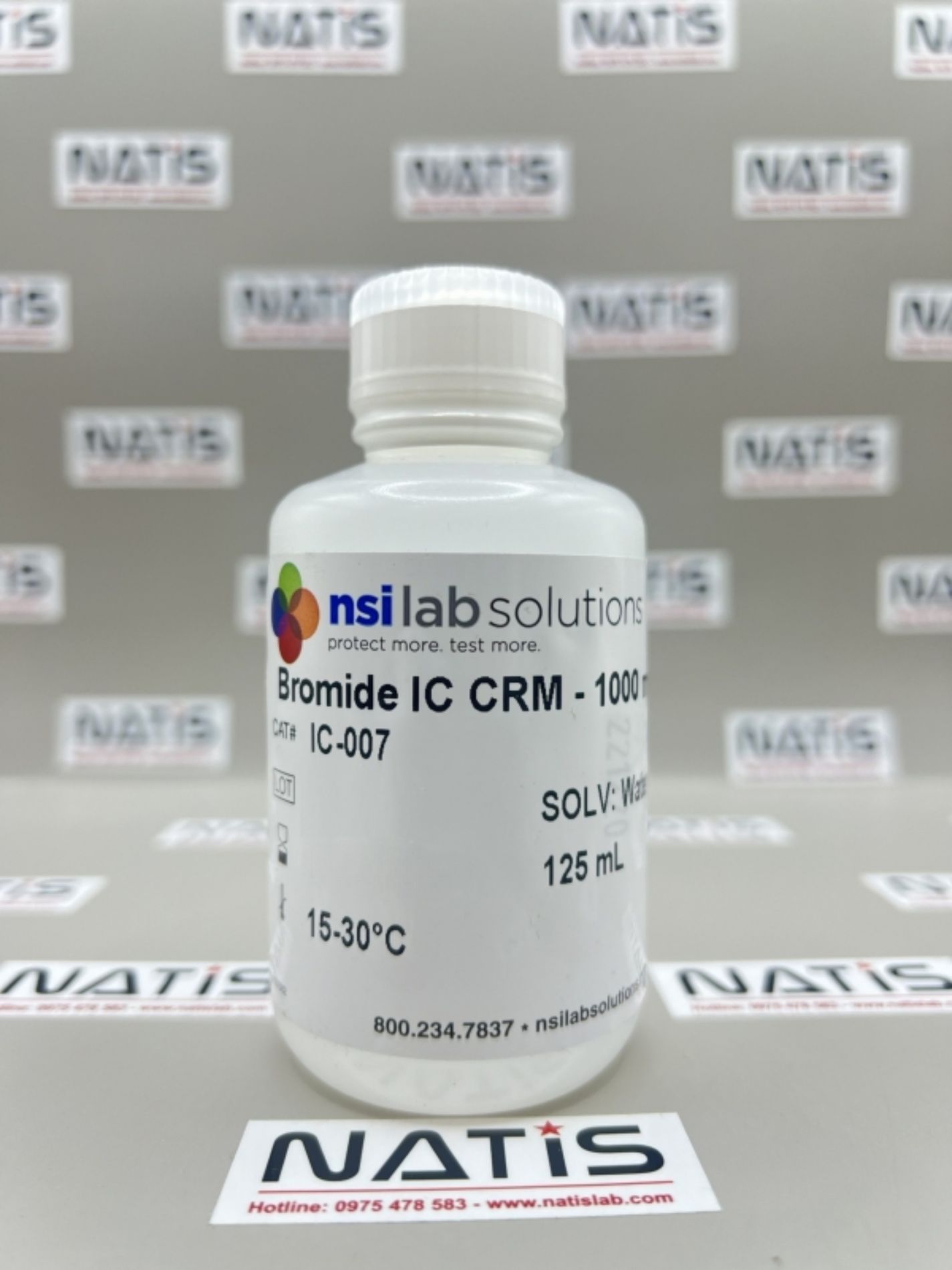 Dung dịch chuẩn IC - Bromide 1000 mg/L in Water, IC-007-125ML, hãng NSI, Mỹ
