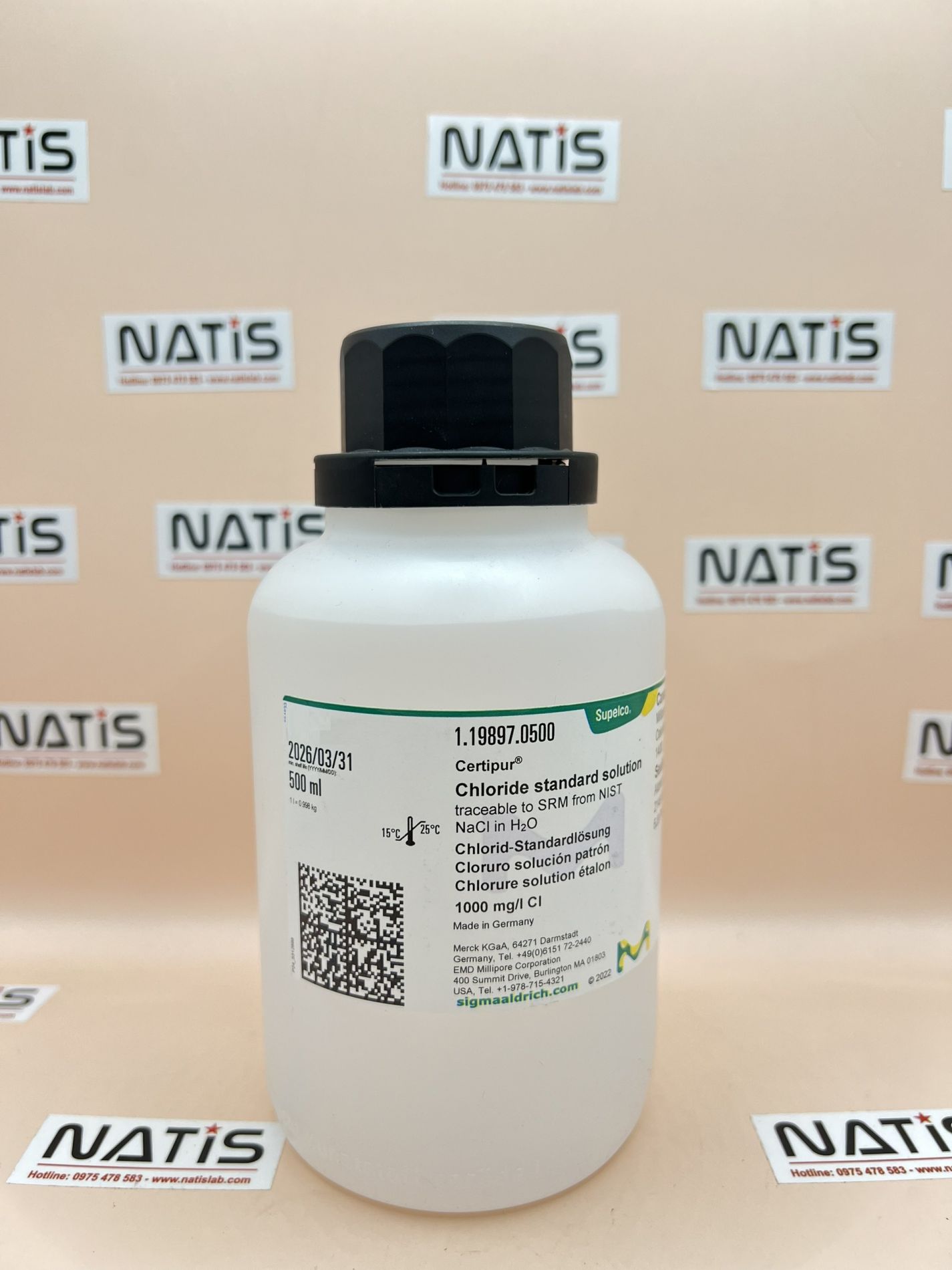 Dung dịch chuẩn Chloride (Cl) 1000mg/l, Merck