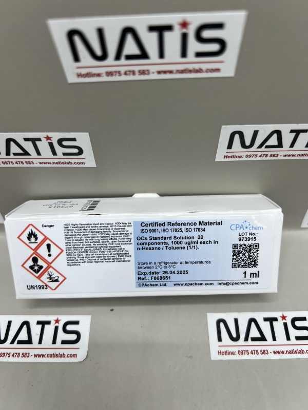 Dung dịch chuẩn OCs (EPA 8081A) - 20 thành phần 1000ug/ml, mã F868651, hãng CPAchem - Bungari