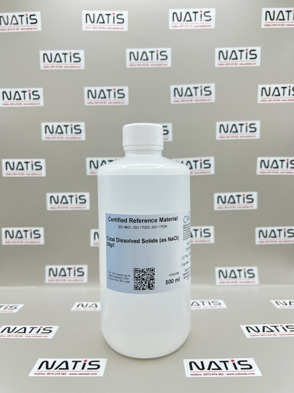 Dung dịch chuẩn TDS 35000mg/L - Total Dissolved Solids (as NaCl) 35000mg/l, chai 500mL, hãng CPAchem -Bungari