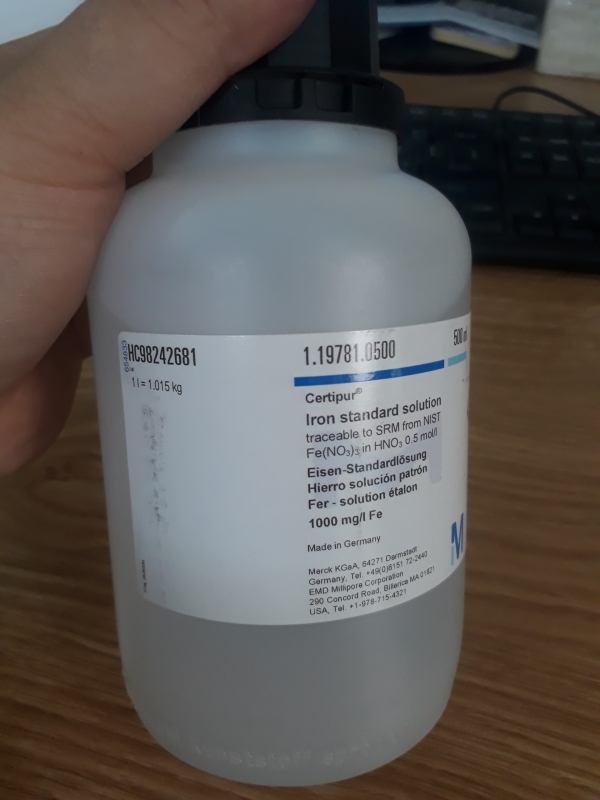 Dung dịch chuẩn Sắt (Fe) 1000mg/l, Merck