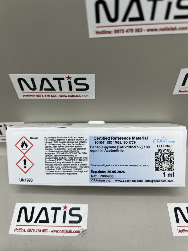 Dung dịch chuẩn Benzo(e)pyrene [CAS:192-97-2] 100 ug/ml in Acetonitrile, mã P806900, hãng CPAchem, Bungari