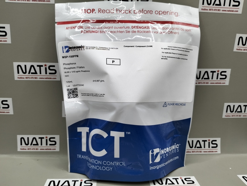 Dung dịch chuẩn Phosphorus (P) 100ug/ml, mã MSP-100PPM, chai 125ml, hãng IV, Mỹ