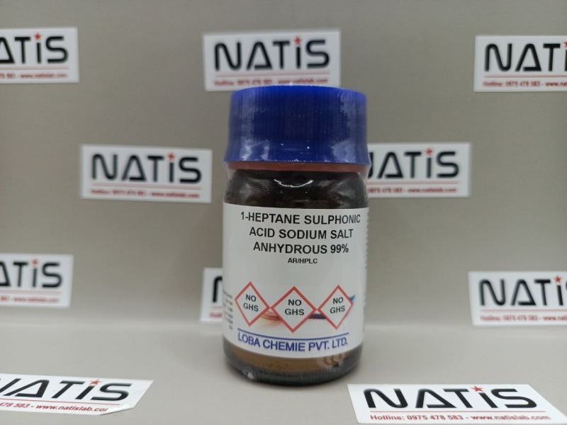 Hóa chất 1-Heptane Sulphonic Acid Sodium Salt Anhydrous 99% AR/HPLC, lọ 25g, hãng Loba Chemie, Ấn Độ