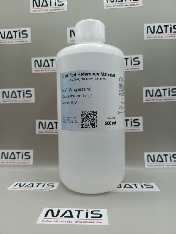 Dung dịch chuẩn Magnesium (Mg 2+) 1mg/l in Water, chai 500ml, hãng CPAchem, Bungari