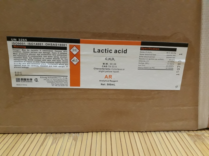Lactic acid, Trung Quốc