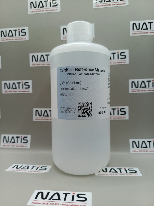 Dung dịch chuẩn Calcium (Ca 2+) 1mg/l in Water, chai 500ml, hãng CPAchem, Bungari