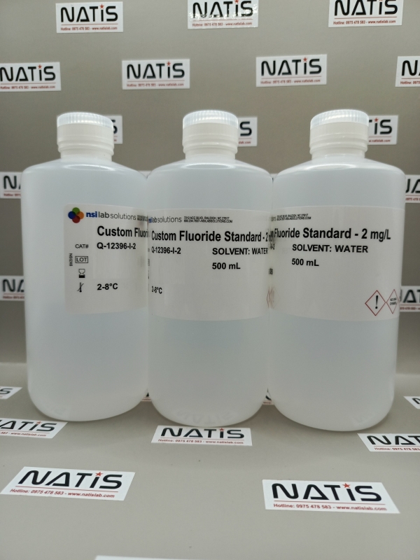 Dung dịch chuẩn Fluoride 2 mg/L, chai 500mL, hãng NSI, Mỹ