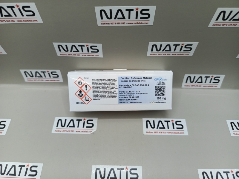 Chất chuẩn Naphthalene D8 CAS:1146-65-2 EC:214-552-7, mã SB260.100MG, hãng CPAchem - Bungari