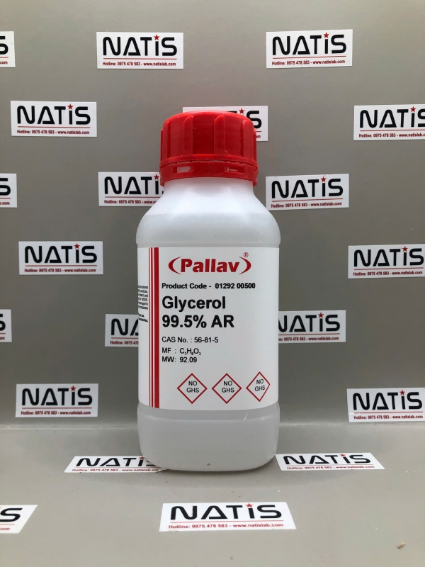 Hóa chất Glycerol 99.5% AR, lọ 500ml, hãng Pallav, Ấn Độ