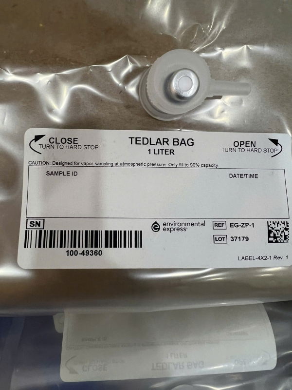 Túi lấy mẫu khí Tedlar 1Lit, van ZP, mã EG-ZP-1, hãng Zefon - Mỹ