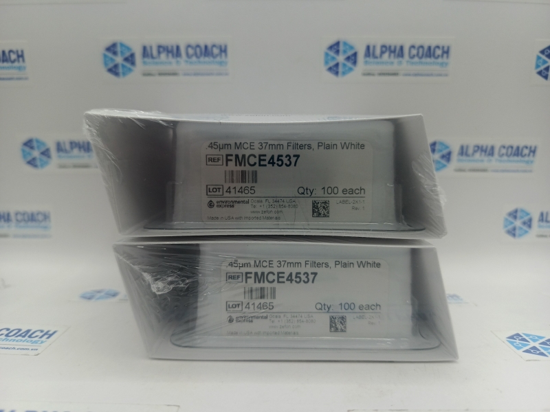 Màng lọc MCE 0.45µm, 37mm, Plain White, 100/pk, mã FMCE4537, hãng Zefon/EE - Mỹ
