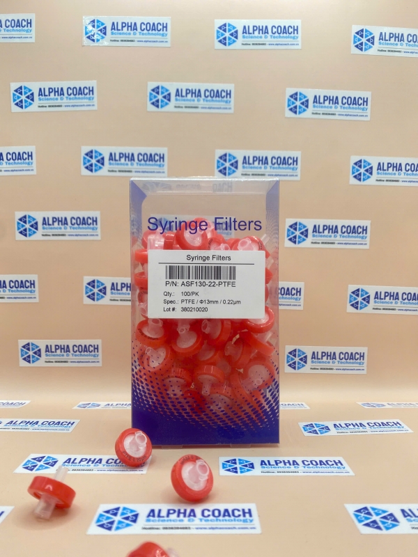 Đầu lọc Syringe PTFE đk13 mm, 0.22 um kỵ nước
