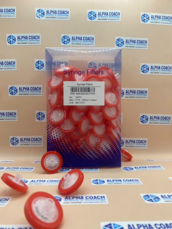Đầu lọc Syringe PTFE đk25 mm, 0.45 um kỵ nước